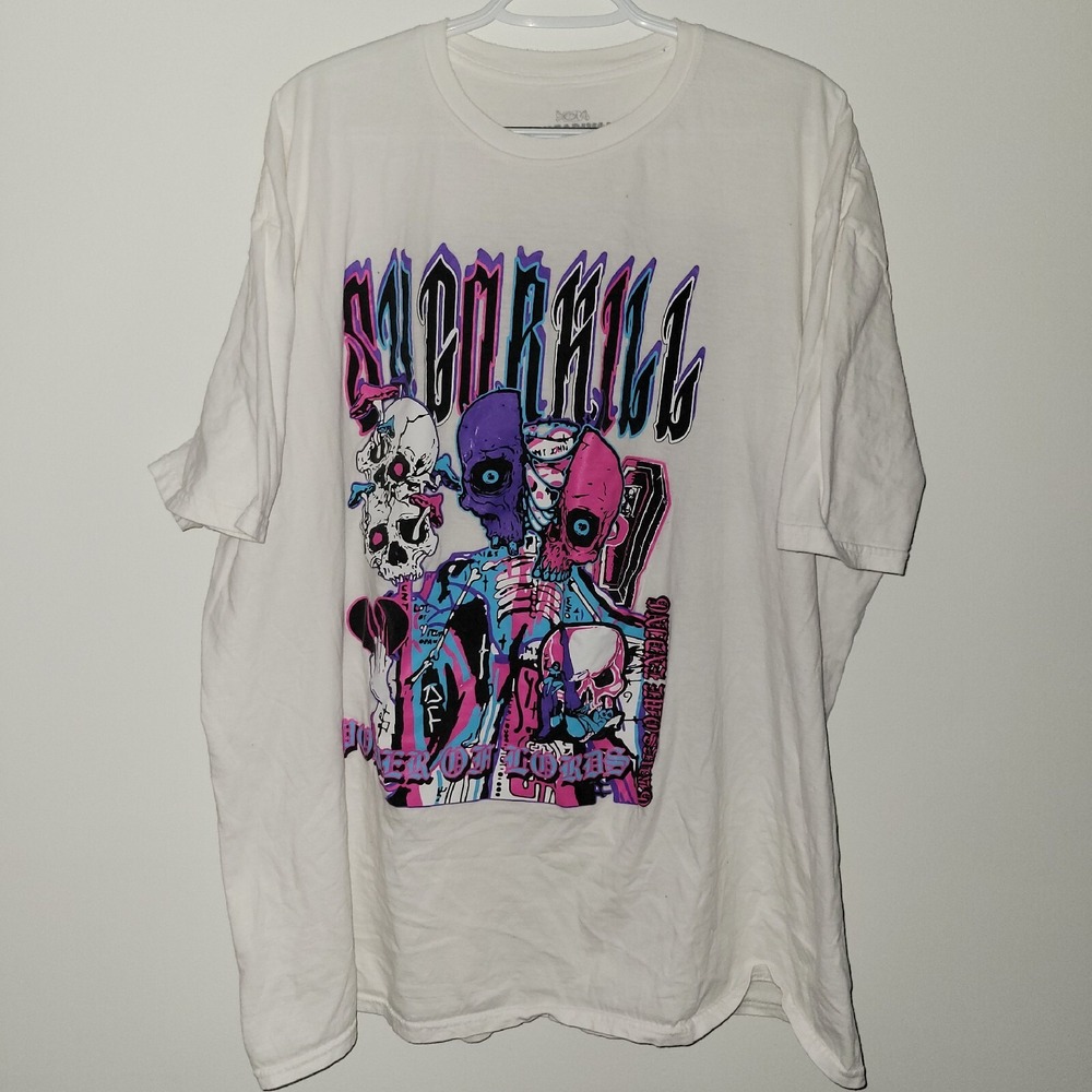 Sugarhill Power Of Lords Short Sleeve T-Shirt Men's Size 3XL White Skulls